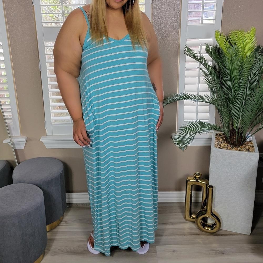 Zenana Striped Maxi Dress